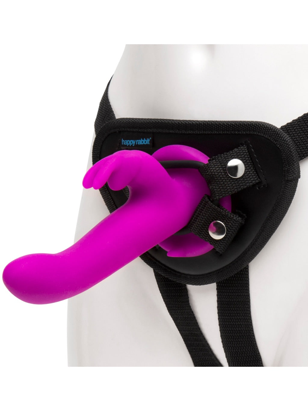 Lovehoney Happy Rabbit | Vibrating Strap On Harness Set : Purple