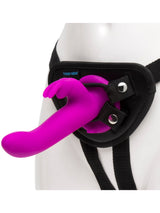 Lovehoney Happy Rabbit | Vibrating Strap On Harness Set : Purple