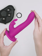 Lovehoney Happy Rabbit | Vibrating Strap On Harness Set : Purple [brand:lovehoney-happy-rabbit/video-6156320196001.mp4]