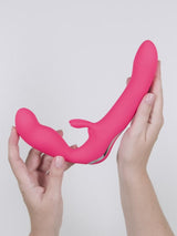 Lovehoney Happy Rabbit | Strapless Strap On Rabbit Vibe : Pink [brand:lovehoney-happy-rabbit/video-6145288027001.mp4]