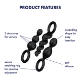 Satisfyer | Booty Call : Black [brand:satisfyer/black-satisfyer-booty-call-anal-plug-black-features.png]