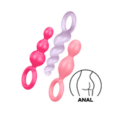 Satisfyer | Booty Call : Mixed Colours [brand:satisfyer/satisfyer-booty-call-anal-plug-colored-front-view-1.png]